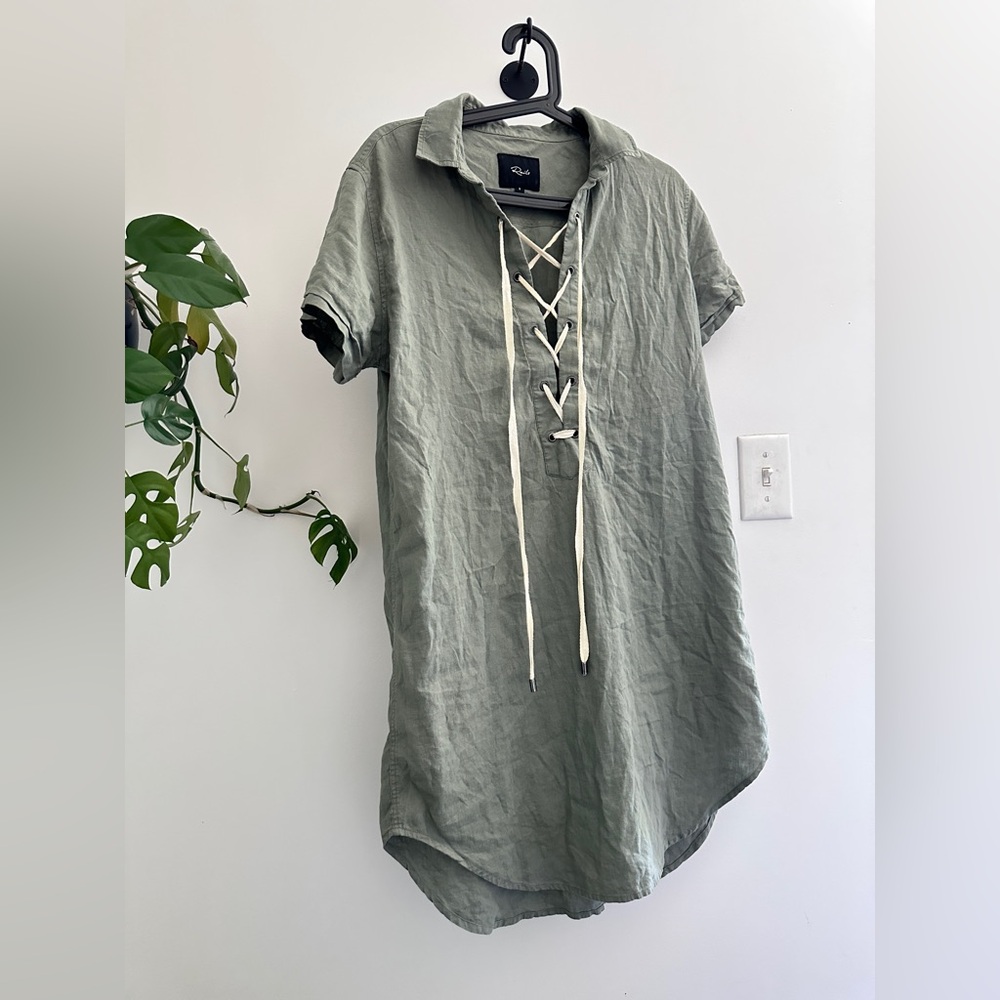 Rails Olive Lace-Up Casual Dress
